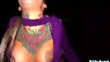 Public Agent Sexy tattooed horny minx night time fuck and facial
