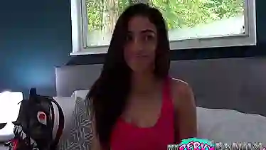 Natural Brunette Busty Sub Lets Step Dad Fuck Her