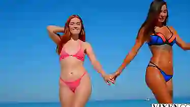 Liya Silver and Jia Lissa like to have casual threesomes next to the swimming pool