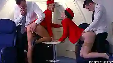 Alexis Crystal and Misha Cross are VIP stewardesses who were hired to do everything to satisfy men