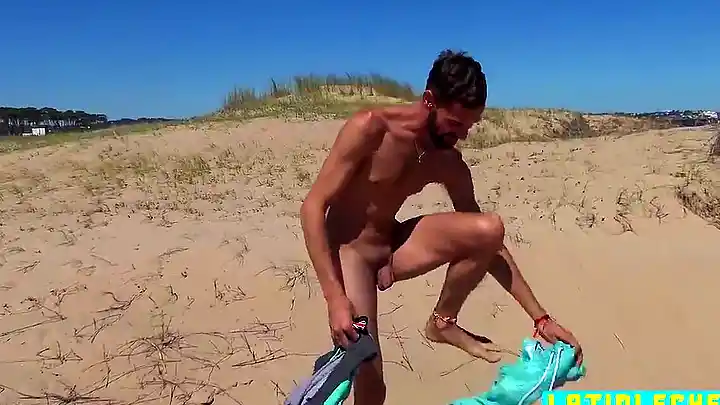 Horny latinos fuck outdoor and later enjoy bareback fun