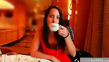 Brunette Fucking in Cruises Bathroom Cumshot in Mouth