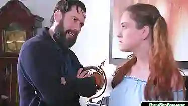 Stepteen is spanked by stepdad for lying