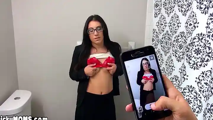 Masturbating MILF stepmom ask stepson to take photos