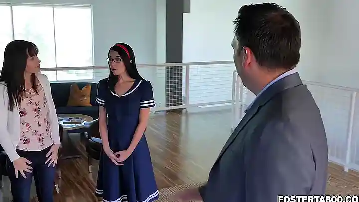 Foster dad punished teen dauther Alex Coal with hot sex