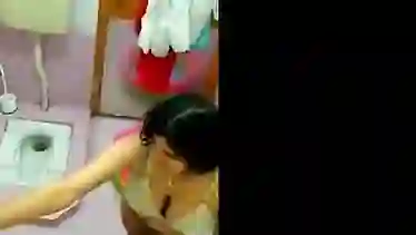 Indian sister in the bathroom
