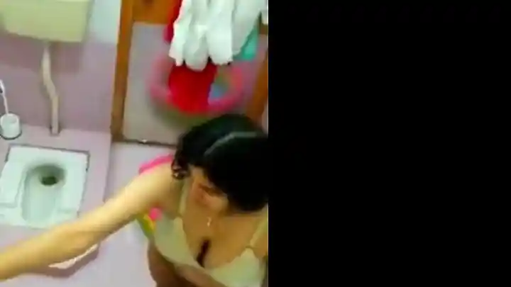 Indian sister in the bathroom