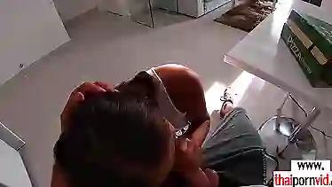Stud visits as a pizza delivery boy and fucks thai girl