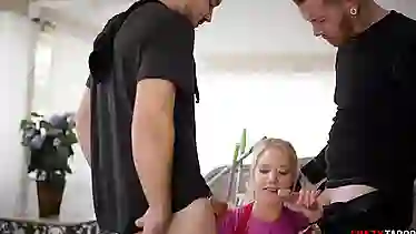 Young MILF maid double penetrated by two burglars raw