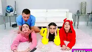 Stepbro crashes stepsister slumber party