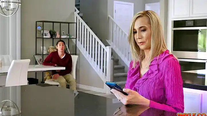 Young stud greeted by friend hot stepmom