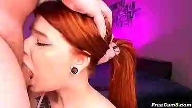 Petite Redhead Performs A Wild Hairy BJ On Cam