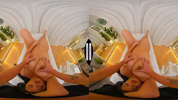 Latina pornstar bound & massaged for a hot cumshot
