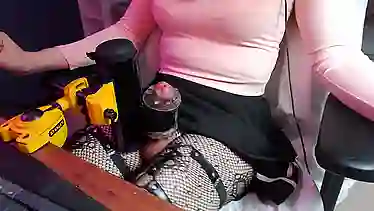 Watch femboyGebby's tight pussy get ruthlessly penetrated by a sex toy