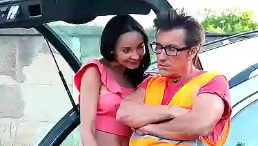 Francys Belle gets her big tits pounded outdoors by car mechanic and jizzed in her mouth in a reverse cowgirl action - LetSDOEIT