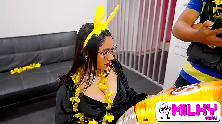 Busty Nicky Power gets a hard fuck on the desk while wearing glasses