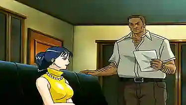 Kinky MILF with massive boobs gets naughty in anime hentai bondage
