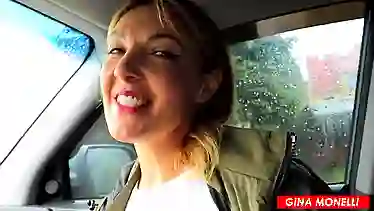 Risky Russian amateur MILF gives a sloppy blowjob in public POV