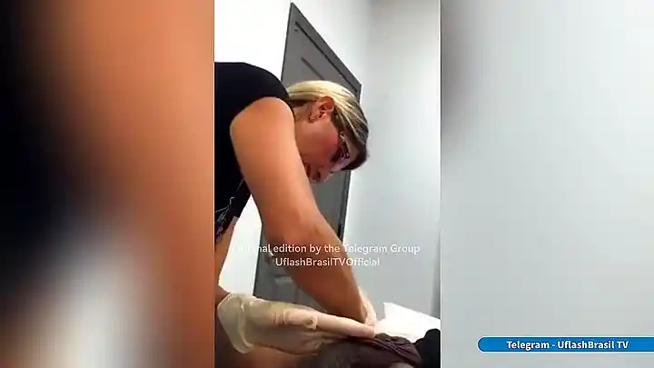 Blonde bombshell waxes her massive knockers and takes a BBC in her mouth