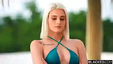 Christy White's petite body takes on a black cock in a steamy POV video