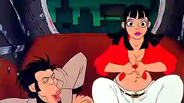 Watch this vintage cartoon porno with a big-ass babe and a busty babe, two horny girls with big tits, who love to fuck in