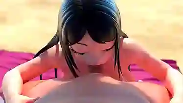 Summer's Magic: A Hentai Beach with Big Tits, Big Ass, and a Big Dick Creampie