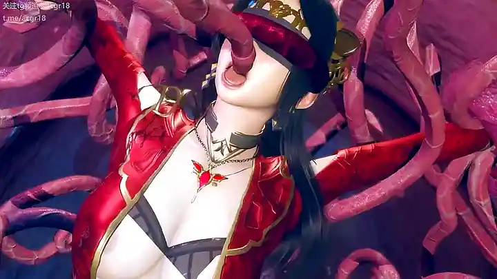Medusa tentacles take on Donghua's massive rod in 3D homemade video