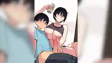 Check out this hot milf's homemade hentai as she gives a family handjob and gets a messy creampie!