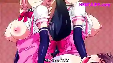 Two Hentai Maids & Virgin Boy Get Nailed Hard in Steamy Threesome
