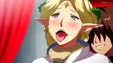 Kyonyuu Elf Oyako gets her big tits creamed in uncensored sex tape