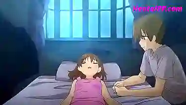 Hot Brunette Stepsister gets her small tits creamed in a steamy hentai