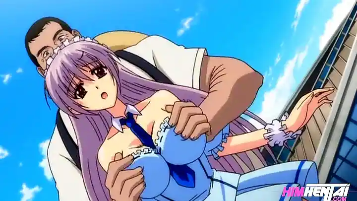 Girl's big tits and wet mouth make her a public cum slut in Hentai anime