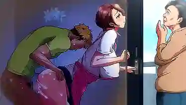 Watch how a big-titted housewife gets a messy creampie from a hung stud in uncategorized hentai