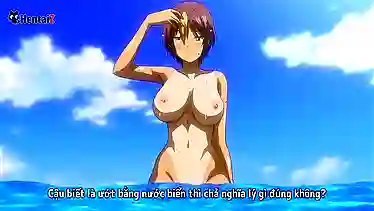 Get up close and personal with Ura Jutaijima's big tits and strap on in Hentai Vietsub HD!