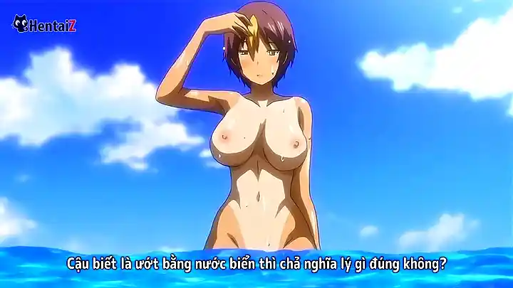 Get up close and personal with Ura Jutaijima's big tits and strap on in Hentai Vietsub HD!