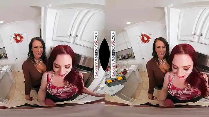 Reagan Foxx & Jessica Ryan in hot lingerie stuffing POV action on Thanksgiving