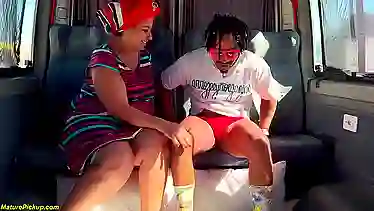 Watch this Brazilian Granny get pounded hard by a massive cock and take a massive load in her mouth!
