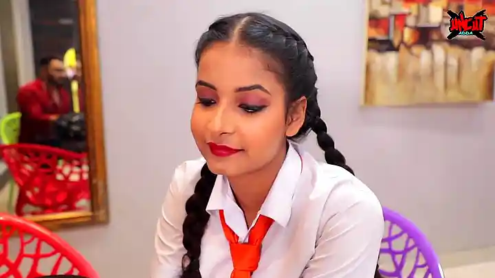 Watch Adda, the schoolgirl, give a sloppy handjob and blow in this intense interracial video