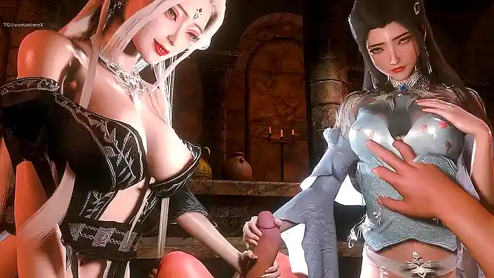 Lu Xueqi & Xiaobai's steamy threesome with a big dick