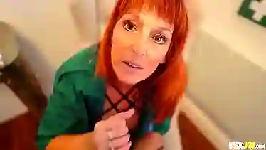 Redhead Mature Dr In Stockings Fucks Patient - Beau Diamonds