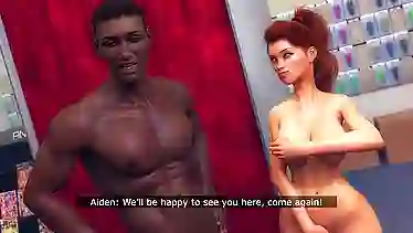 Lady A cheats on her husband with a black strap on in a sex shop - Animated Porn Online Where Wife Cheats On Husband With A Black