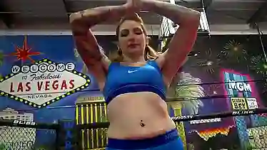 Mixed Wrestling - Olivia Rose Milks the Cum out this Loser