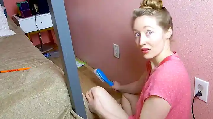 PAWG cleaning the house