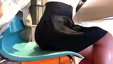 bubble butt coworker back again (candid ass and legs)