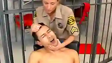 Two Femdom Girls Fuck Guy in Jail
