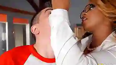 Black babe with big tits got down and dirty with Jordi, because she likes his cock