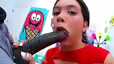 Aaliyah Hadid is eagerly munching a big, black dick and expecting a massive facial cumshot
