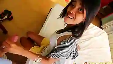 Asian Sex Diary - Big white cock empties load in Filipina cutie