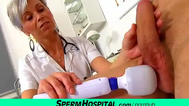 Hot Female Doctor MILF Beate Milking Young Dick